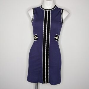 Lilly Pulitzer Blue Black White Sleeveless Bodycon Dress XS
